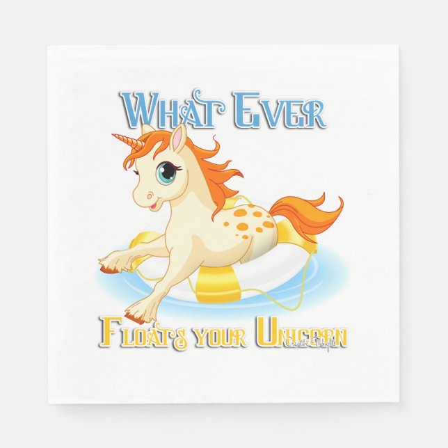 Servilleta De Papel Lo que sea que flote tu unicornio (Anverso)