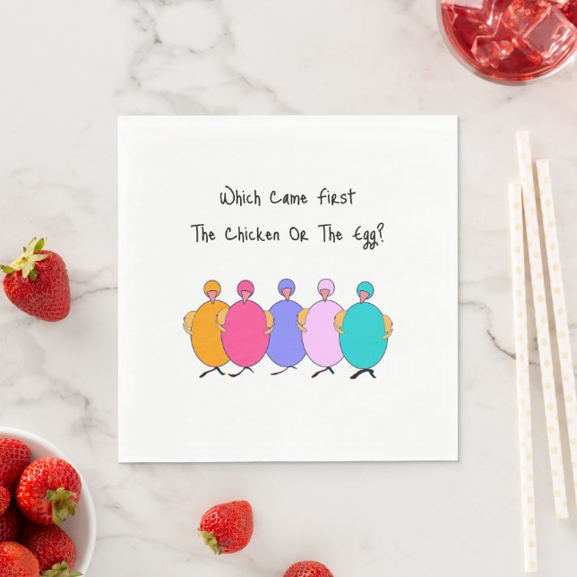 Servilleta De Papel Lo que vino primero el pollo o el huevo (In situ)