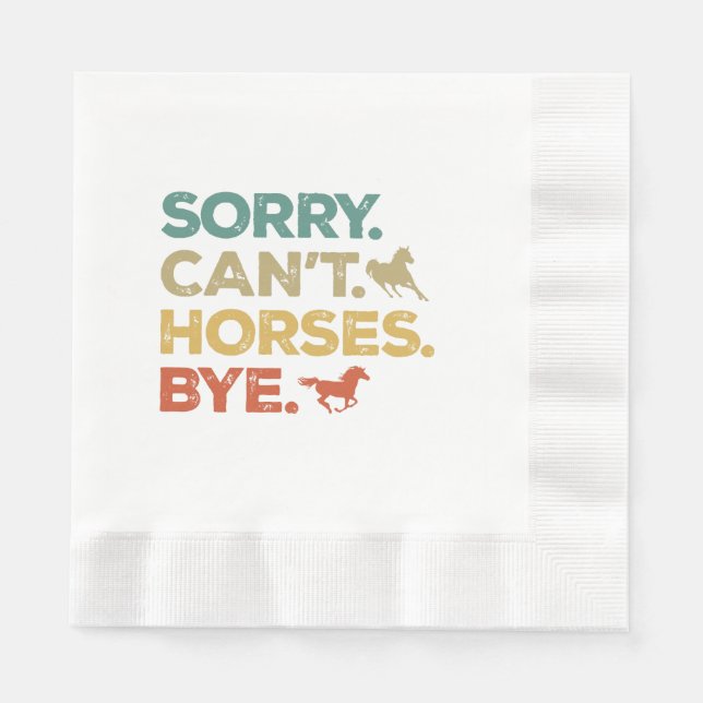 Servilleta De Papel Lo siento no caballos adiós (Anverso)