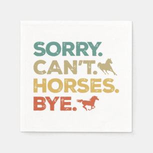 Servilleta De Papel Lo siento no pueden caballos adiós
