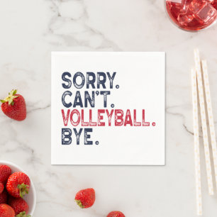 Servilleta De Papel Lo siento, no puedo voleyball, adiós divertido