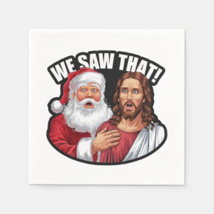 Servilleta De Papel ¡LO VIMOS! Santa y Jesús Siempre Están Vigilando