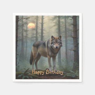 Servilleta De Papel Lobo en el bosque