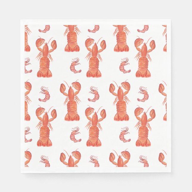 Servilleta De Papel Lobster and Crawfish Pattern Wedding (Anverso)