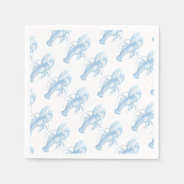 Servilleta De Papel Lobster azul (Anverso)