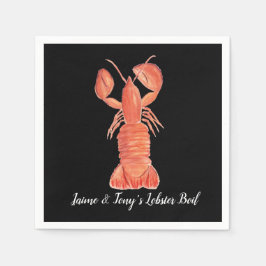 Servilleta De Papel Lobster de mariscos de acuarela manual