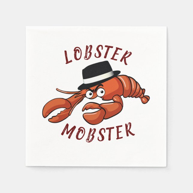 Servilleta De Papel Lobster Mobster 🦞 Gangster de Personalizado muy t (Anverso)