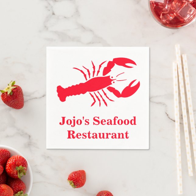 Servilleta De Papel Lobster Red (nombre) Restaurante de marisco Jojo (In situ)