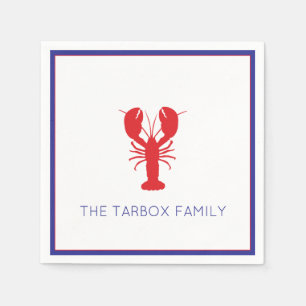 Servilleta De Papel Lobster Rojo Azul Blanco NOMBRE Perrito Diversión