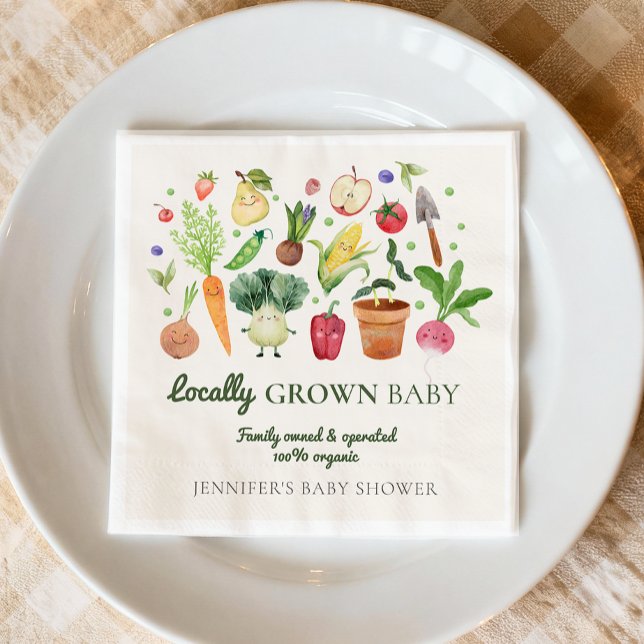 Servilleta De Papel Locally Grown Baby Farmers Market Couples Shower (Subido por el creador)