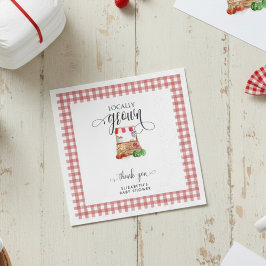 Servilleta De Papel Locally Grown Baby Shower Carrots Gingham