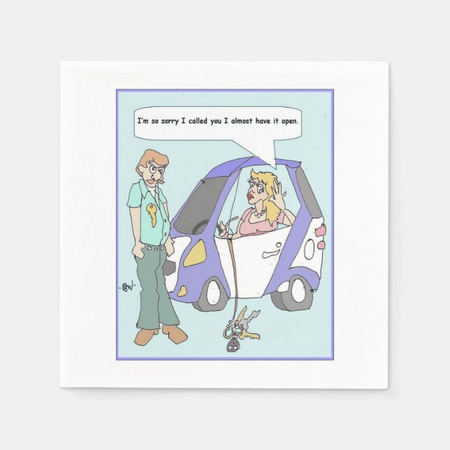 SERVILLETA DE PAPEL LOCKSMITH HUMOR (Anverso)