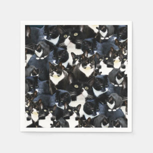 Servilleta De Papel Locura del gato en Tuxedo