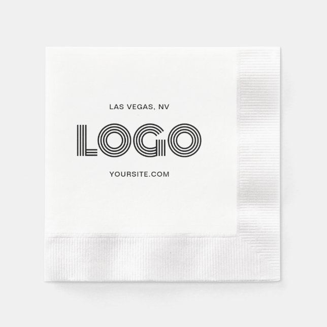 Servilleta De Papel Logo blanco y negro moderno (Anverso)