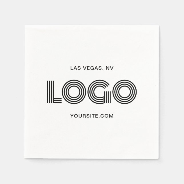 Servilleta De Papel Logo blanco y negro moderno (Anverso)