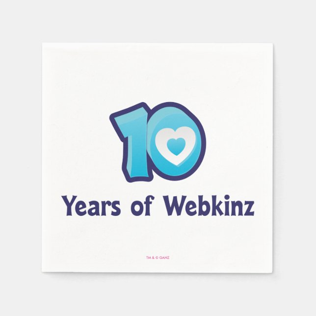 Servilleta De Papel Logo de 10 años de Webkinz (Anverso)
