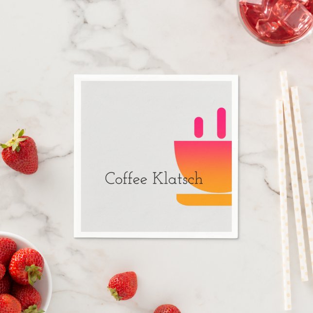 Servilleta De Papel Logo de Coffee Klatsch Gray (In situ)
