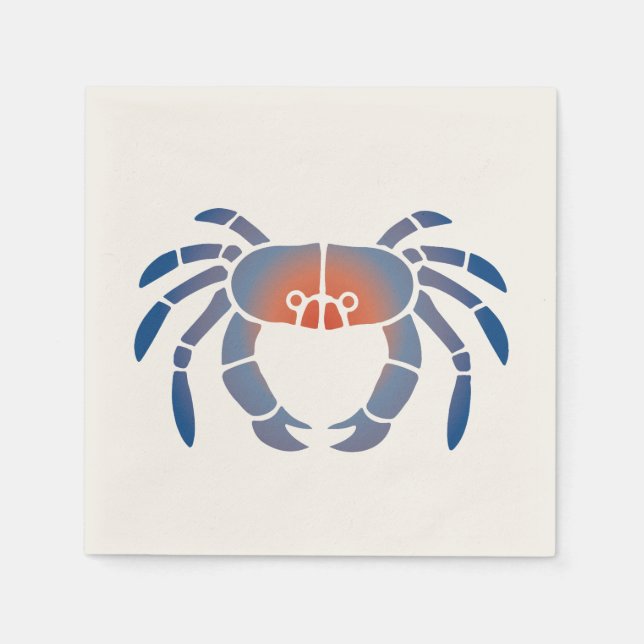 Servilleta De Papel Logo de Crab Azul (Anverso)