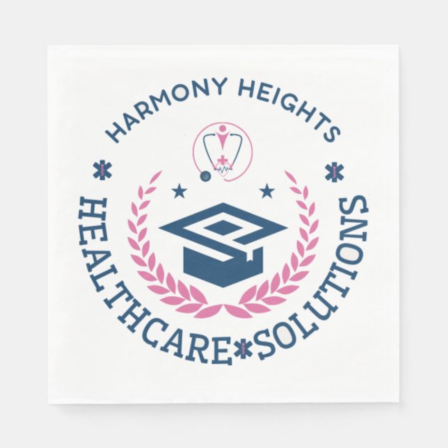 Servilleta De Papel Logo de Harmony Heights Healthcare Solutions Compa (Anverso)