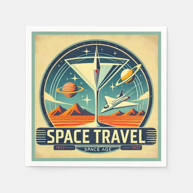 Servilleta De Papel Logo de Martini Space Travel 1957 (Anverso)