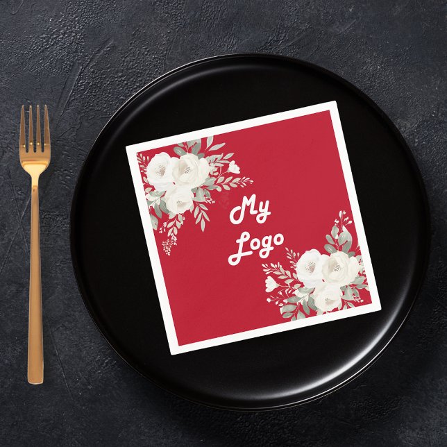 Servilleta De Papel Logo de negocios de florines blancos rojos (Subido por el creador)