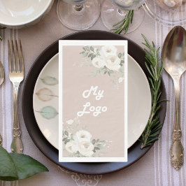 Servilleta De Papel Logo de negocios en color beige