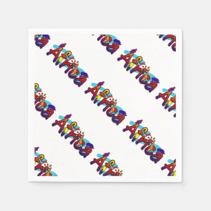 Servilleta De Papel Logo de safari colorido y divertido en África