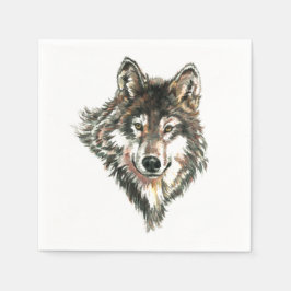 Servilleta De Papel Logo de Wolf Head Arte acuático