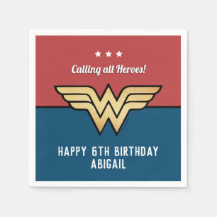 Servilleta De Papel Logo de Wonder Woman   Cumpleaños feliz