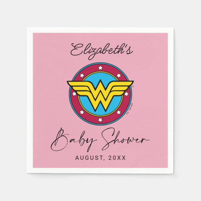Servilleta De Papel Logo de Wonder Woman | Próximamente Recién nacido (Anverso)