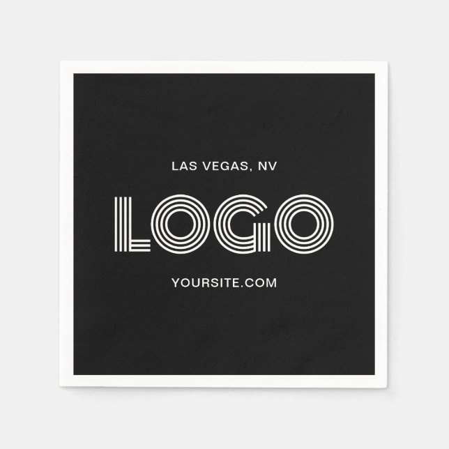 Servilleta De Papel Logo moderno en blanco y negro (Anverso)