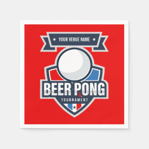 Servilleta De Papel Logotipo adaptable del torneo de Pong de la