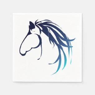 Servilleta De Papel Logotipo clásico de la cabeza de caballo en azul