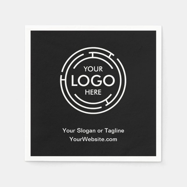 Servilleta De Papel Logotipo comercial Negro (Anverso)