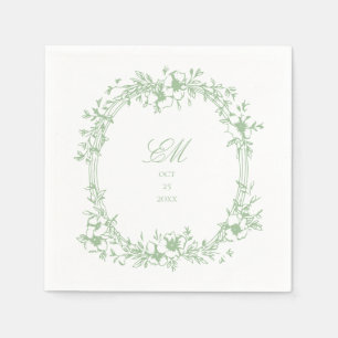 Servilleta De Papel Logotipo de Boda con Cresta de Monograma de Chinoi