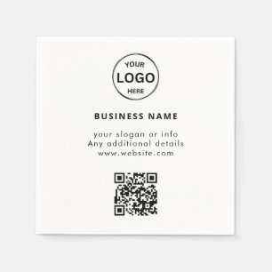 Servilleta De Papel Logotipo de código Qr Minimalista simple