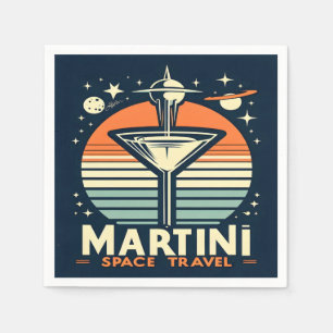 Servilleta De Papel Logotipo de despegue de viaje espacial Martini