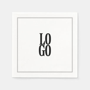Servilleta De Papel Logotipo de empresa o negocio con marco sobre blan