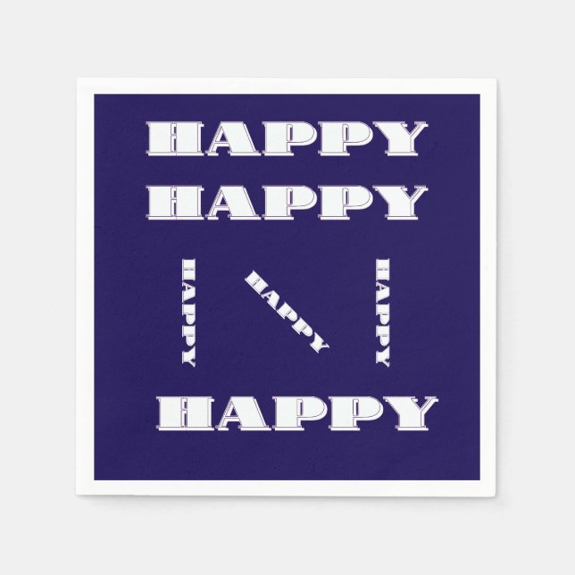 Servilleta De Papel Logotipo de HAPPY en azul oscuro (Anverso)