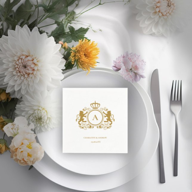 Servilleta De Papel Logotipo de Kundenspezifisch Monogramm Wappen Löwe (Subido por el creador)