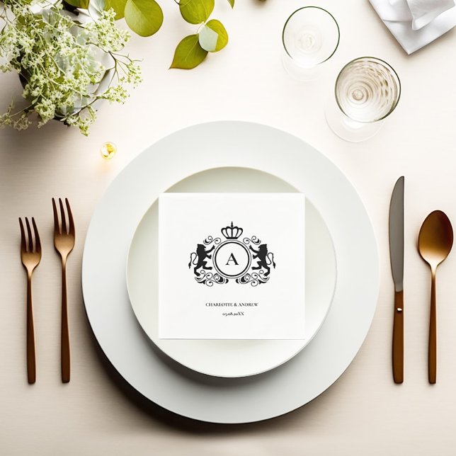 Servilleta De Papel Logotipo de Kundenspezifisch Monogramm Wappen Löwe (Subido por el creador)