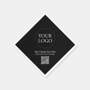 Servilleta De Papel Logotipo de negocio simple Personalizado QR Código