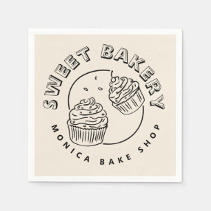 Servilleta De Papel Logotipo de panadería dulce vintage
