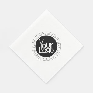 Servilleta De Papel Logotipo de su empresa y texto editable moderno y