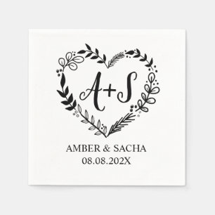 Servilleta De Papel Logotipo del Boda Monograma personalizado con corr
