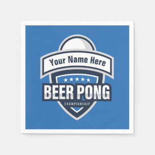 Servilleta De Papel Logotipo del Campeonato de Beer Pong Personalizabl