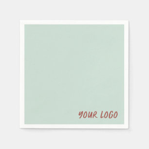 Servilleta De Papel Logotipo Empresarial Minimalista Verde Pistacho Me