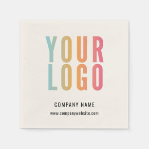 Servilleta De Papel Logotipo Empresarial Moderno Ecru Promocional