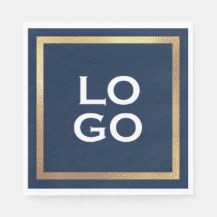 Servilleta De Papel Logotipo personalizado de la empresa y marco dorad