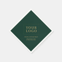 Logotipo personalizado de negocio verde y dorado p